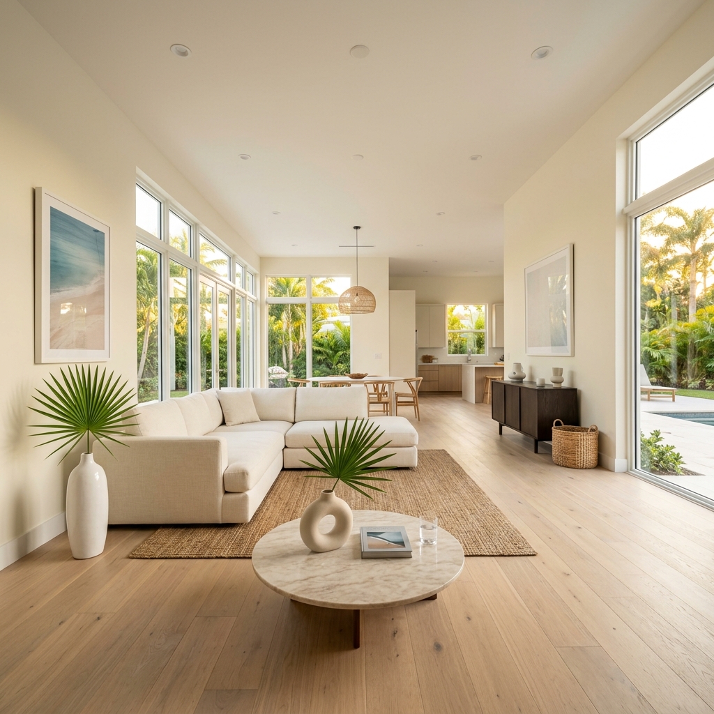 Freshly painted luxury interior of a Port Saint Lucie home — flawless smooth walls and warm natural light