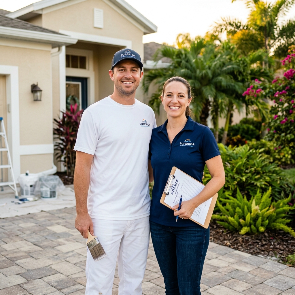 David Ayala and Taya Odette, owners of A Lavish Touch LLC, on a job site in Port Saint Lucie